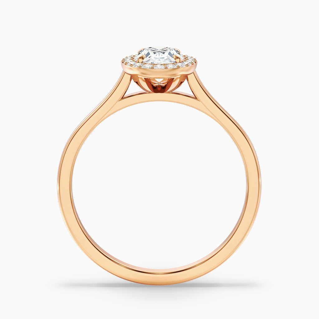 Kyra 1 Carat Oval Cut Halo Moissanite Diamond Ring in 18k White Gold