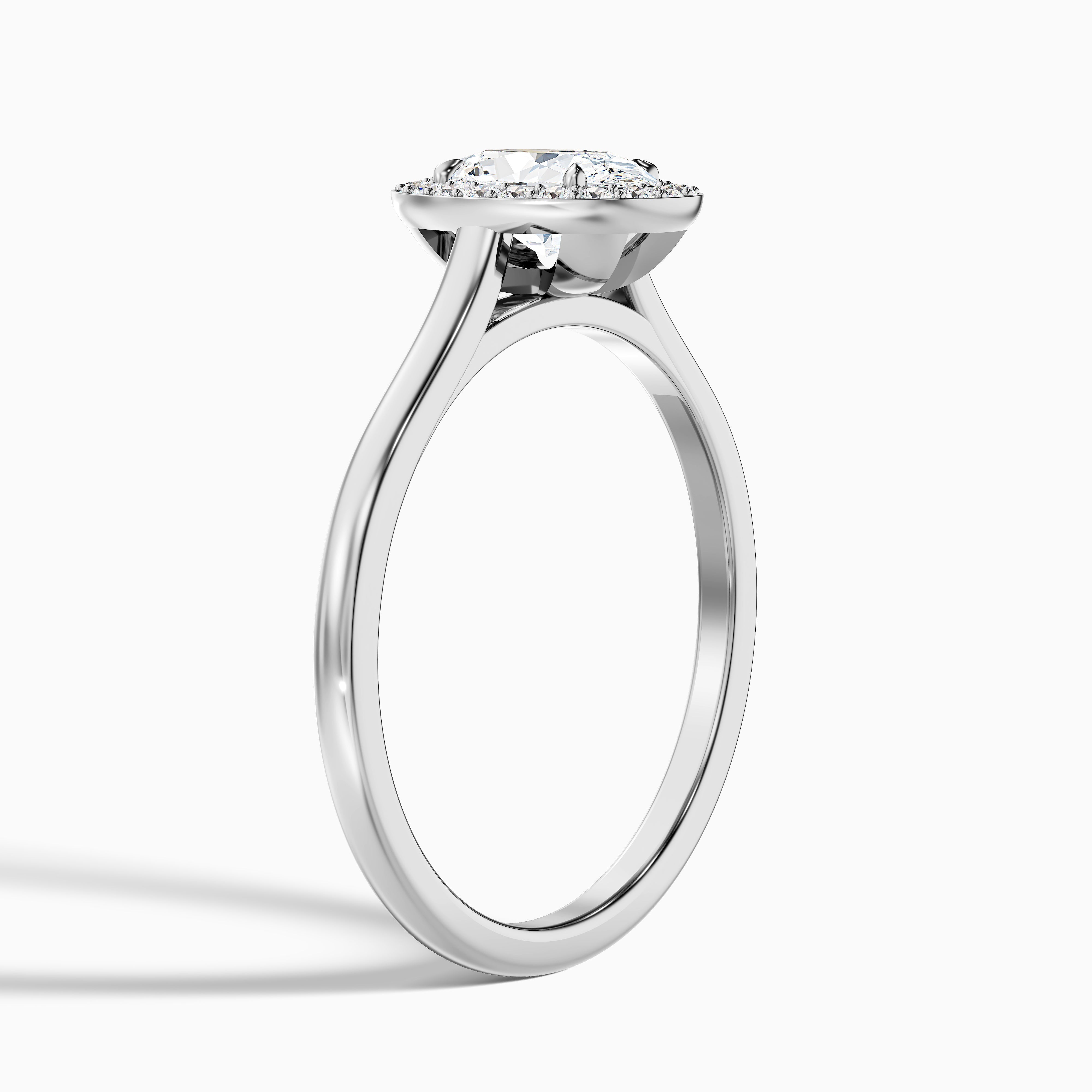Kyra 1 Carat Oval Cut Halo Moissanite Diamond Ring in 10k Rose Gold