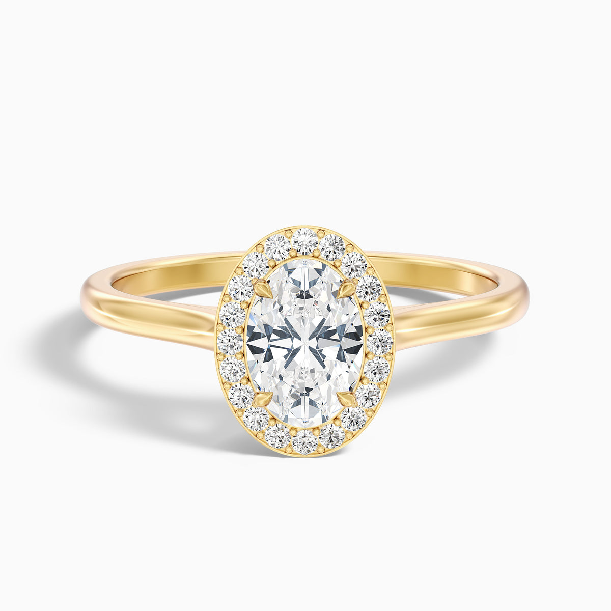 Kyra 1.5 Carat Oval Cut Halo Moissanite Diamond Ring in 10k Rose Gold