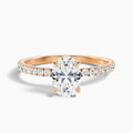 Eliza 5.5 Carat Oval Hidden Halo Moissanite Diamond Ring in 14k Rose Gold