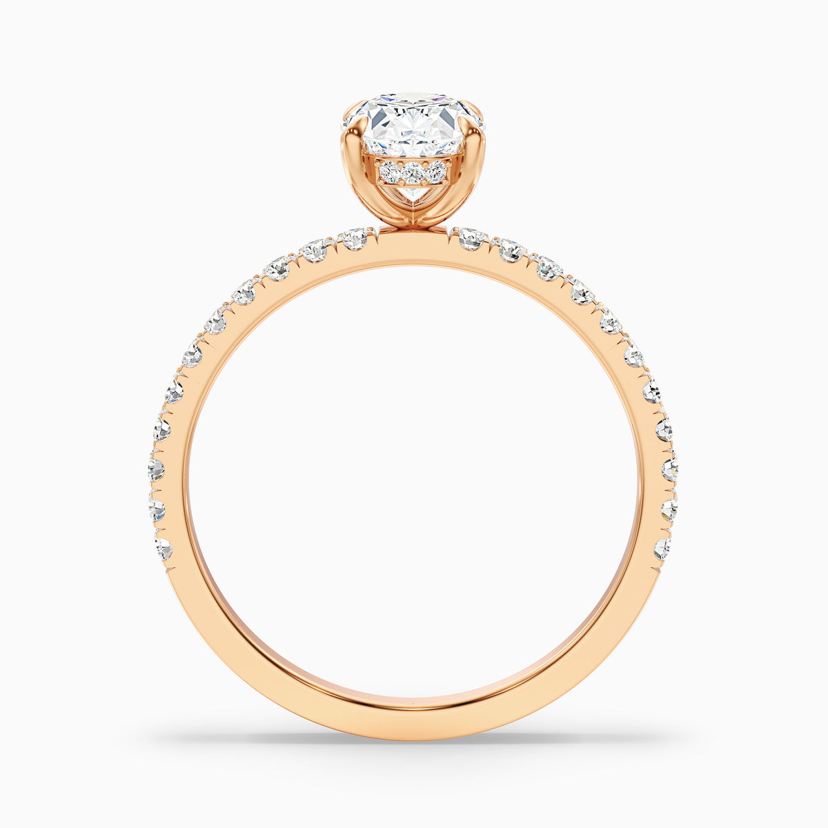 Eliza 2.5 Carat Oval Hidden Halo Moissanite Diamond Ring in 10k White Gold