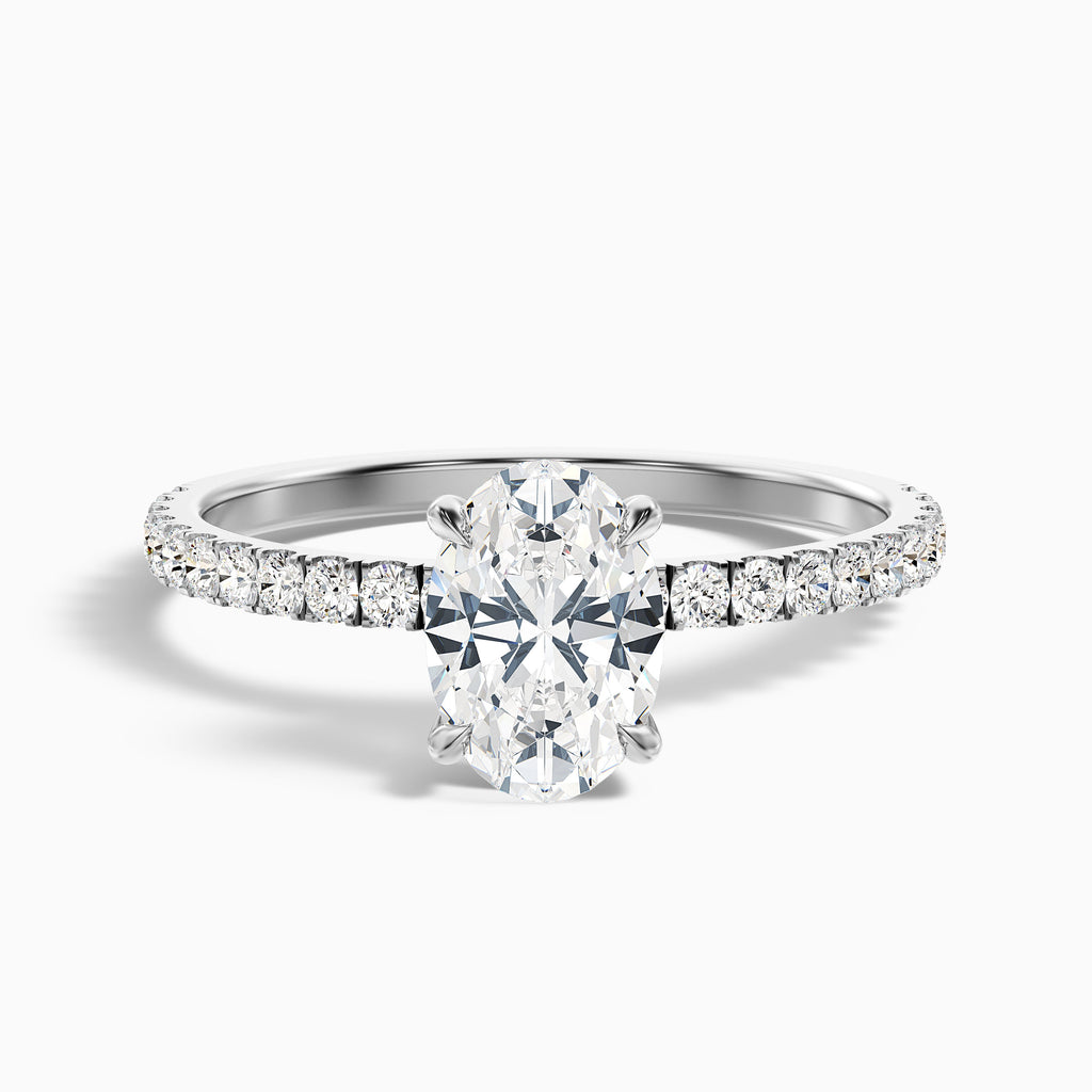 Eliza 4 Carat Oval Hidden Halo Moissanite Diamond Ring in 10k Rose Gold