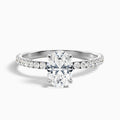 Eliza 5 Carat Oval Hidden Halo Moissanite Diamond Ring in Platinum