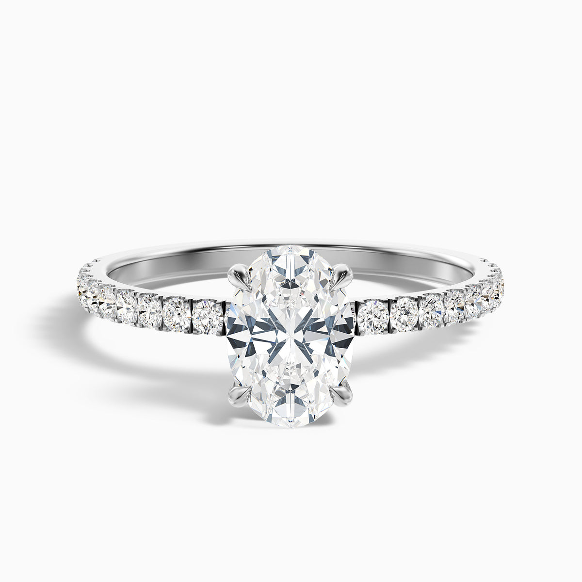 Chase 2 Carat Oval Hidden Halo Lab Grown Engagement Ring in 14k Yellow Gold