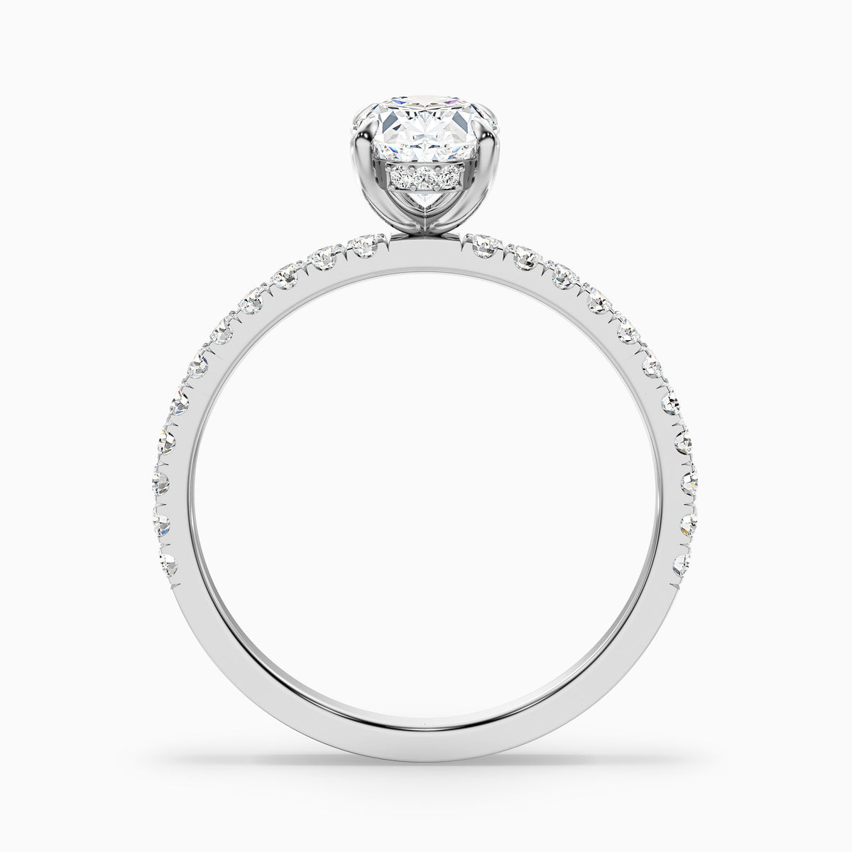Eliza 2.5 Carat Oval Hidden Halo Moissanite Diamond Ring in 10k Rose Gold