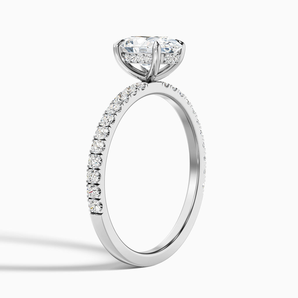 Eliza 5.5 Carat Oval Hidden Halo Moissanite Diamond Ring in 14k Rose Gold