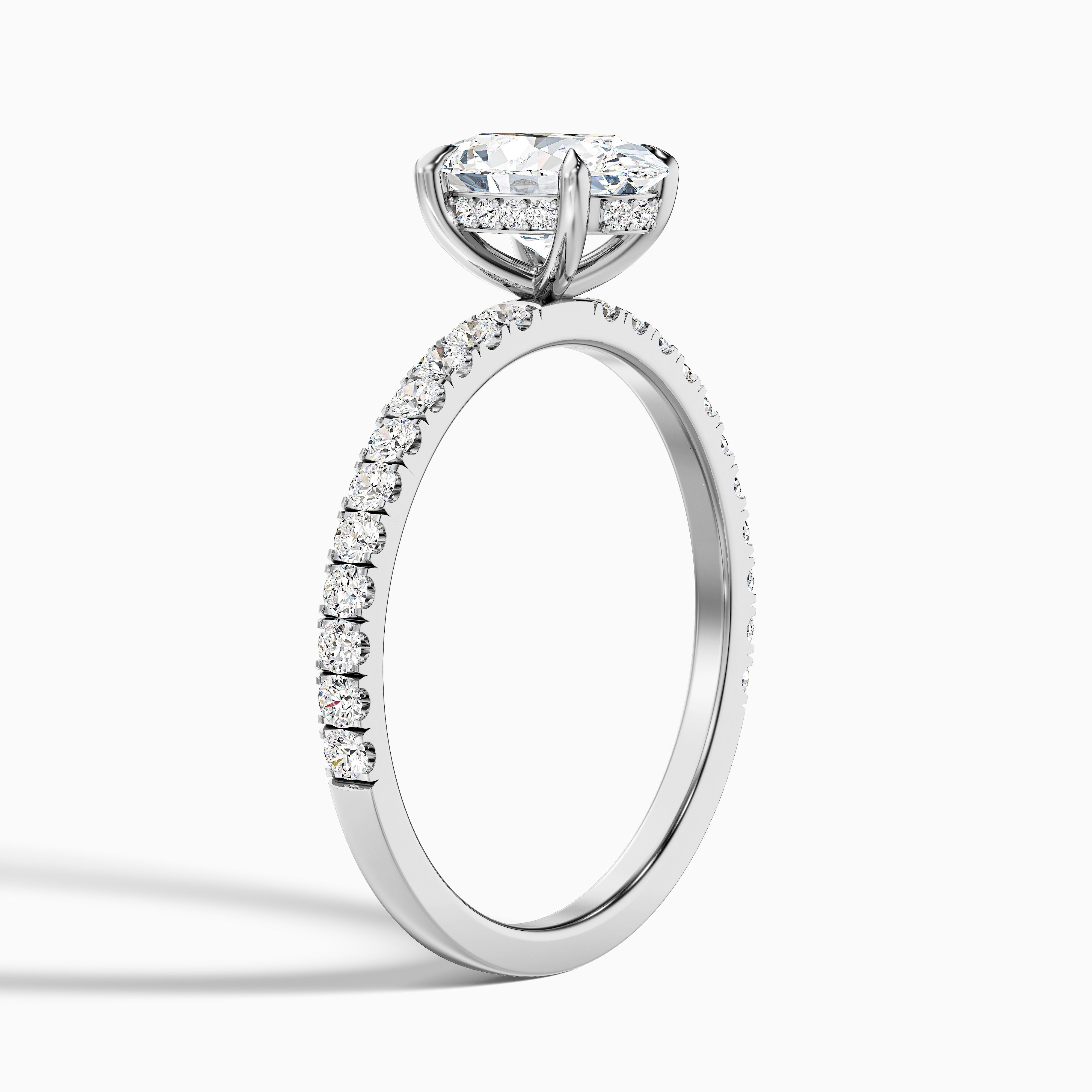 Eliza 5 Carat Oval Hidden Halo Moissanite Diamond Ring in 10k Yellow Gold