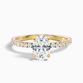 Eliza 3.5 Carat Oval Hidden Halo Moissanite Diamond Ring in 14k Yellow Gold