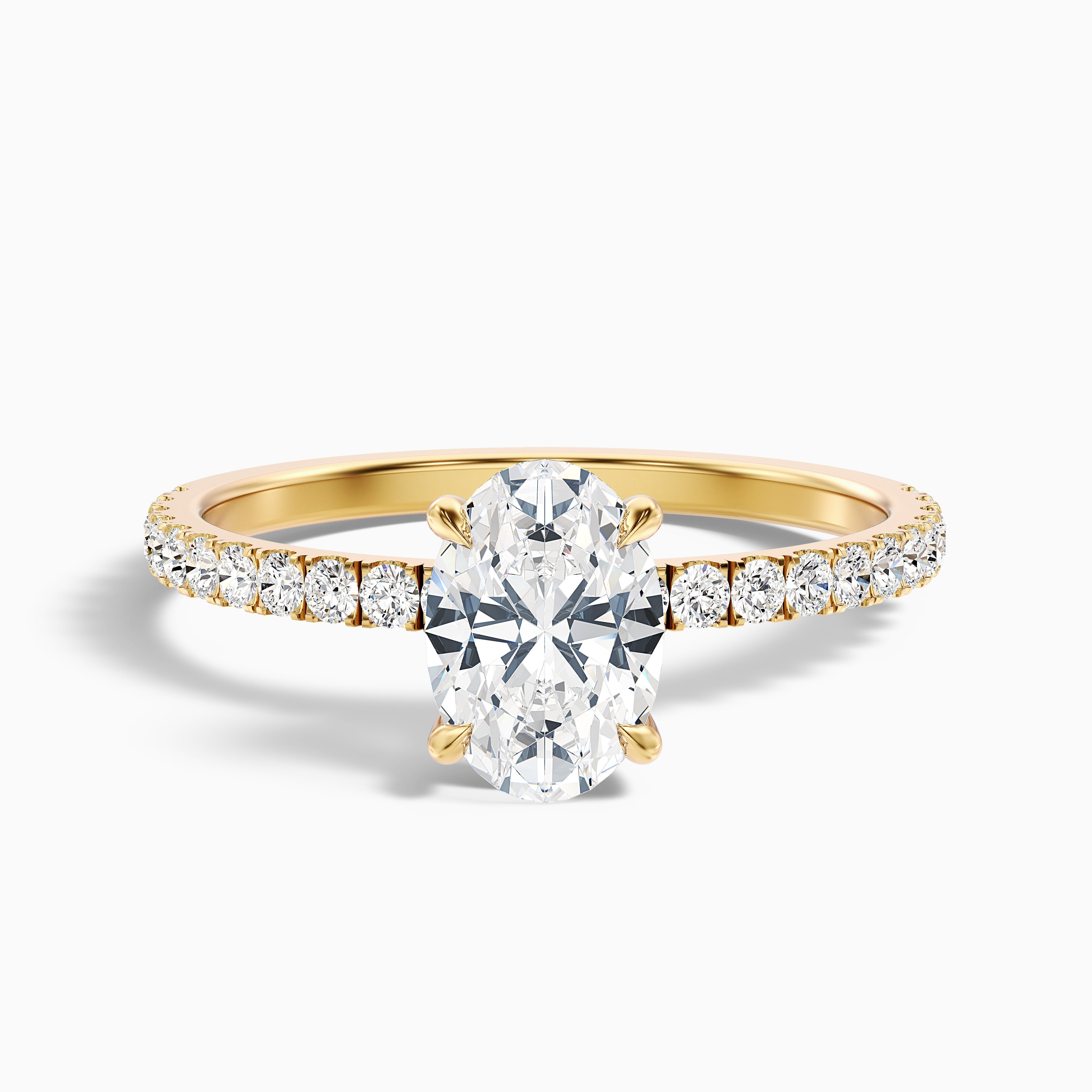 Eliza 1.5 Carat Oval Hidden Halo Moissanite Diamond Ring in 10k Rose Gold
