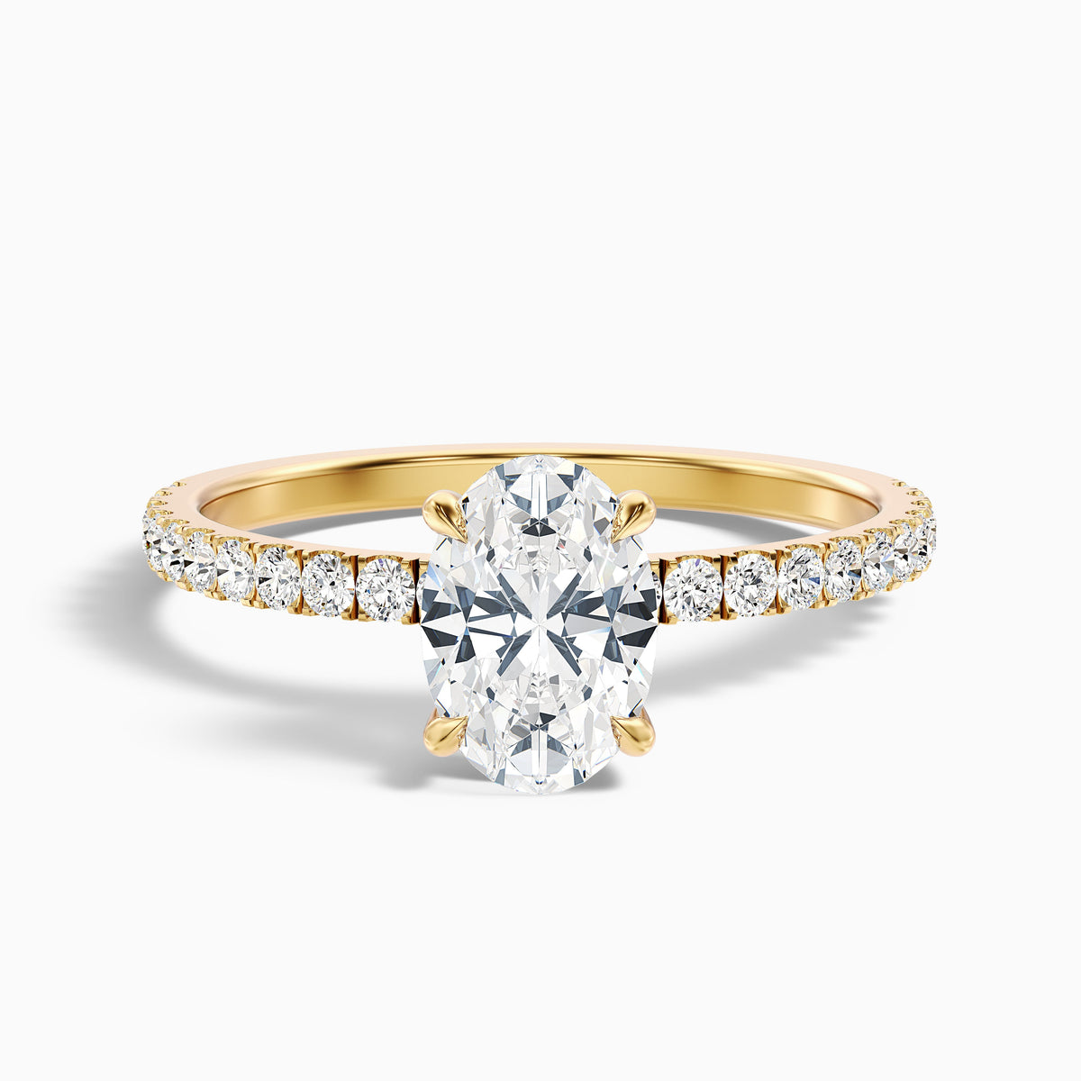 Eliza 2.5 Carat Oval Hidden Halo Moissanite Diamond Ring in 10k Rose Gold