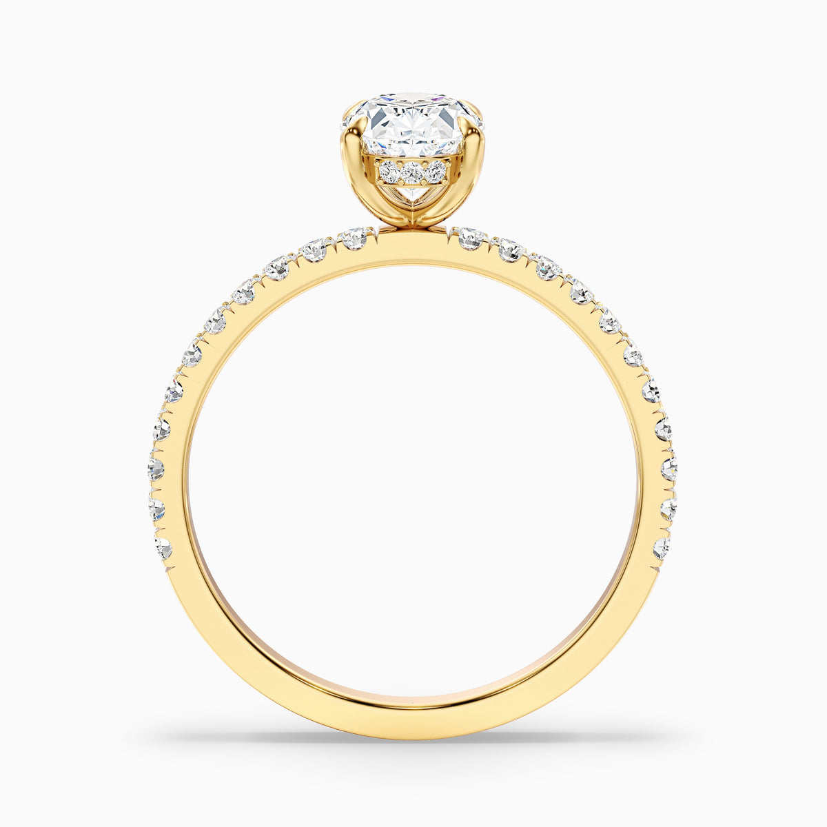 Eliza 4.5 Carat Oval Hidden Halo Moissanite Diamond Ring in 10k White Gold