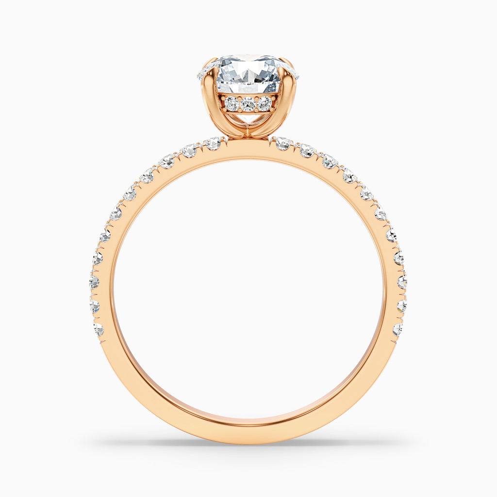 Nora 4.5 Carat Round Hidden Halo Pave Moissanite Diamond Ring in 10k Yellow Gold