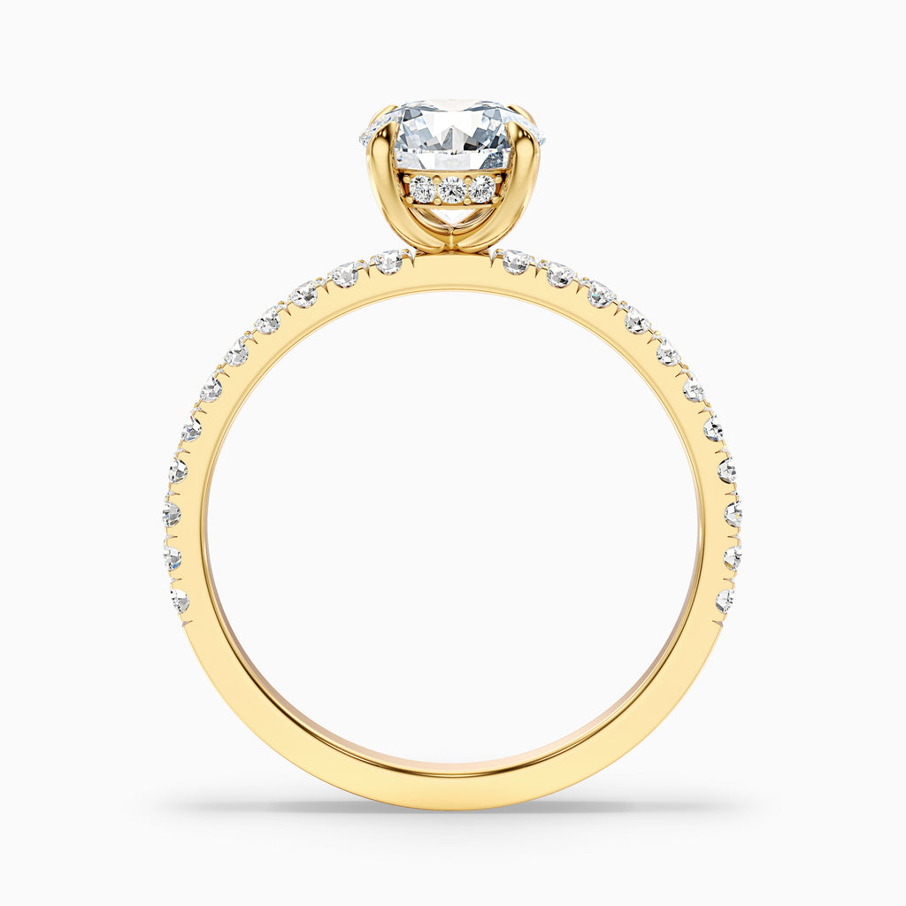 Nora 2.5 Carat Round Hidden Halo Pave Moissanite Diamond Ring in Platinum