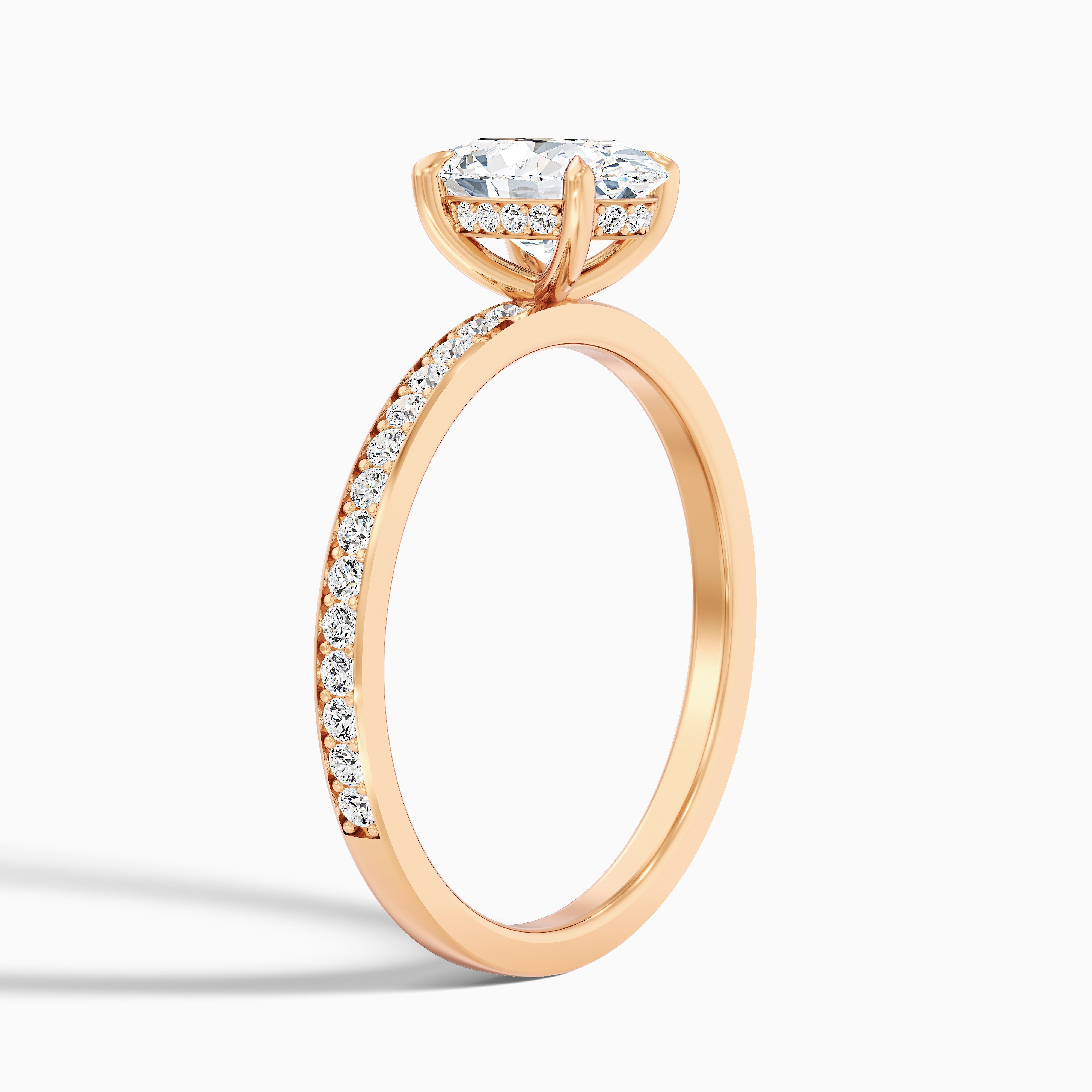 Kara 3.5 Carat Oval Hidden Halo Pave Moissanite Diamond Ring in Platinum