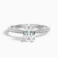 Kara 1.5 Carat Oval Hidden Halo Pave Moissanite Diamond Ring in 18k White Gold