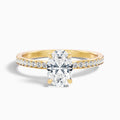 Kara 5 Carat Oval Hidden Halo Pave Moissanite Diamond Ring in 10k Yellow Gold