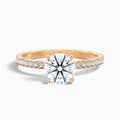 Julia 2 Carat Round Hidden Halo Pave Moissanite Diamond Ring in 10k Rose Gold
