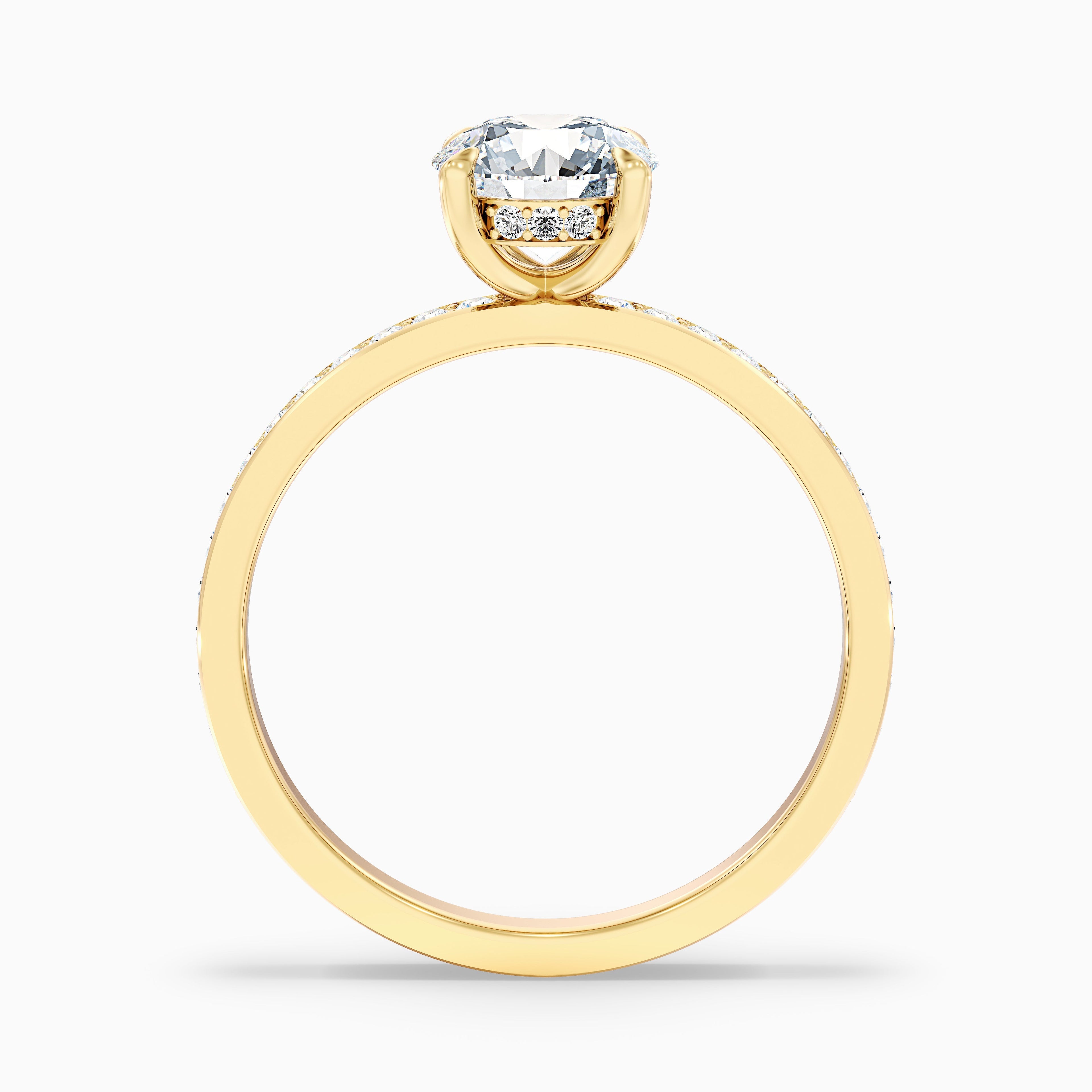 Julia 4.5 Carat Round Hidden Halo Pave Moissanite Diamond Ring in Platinum