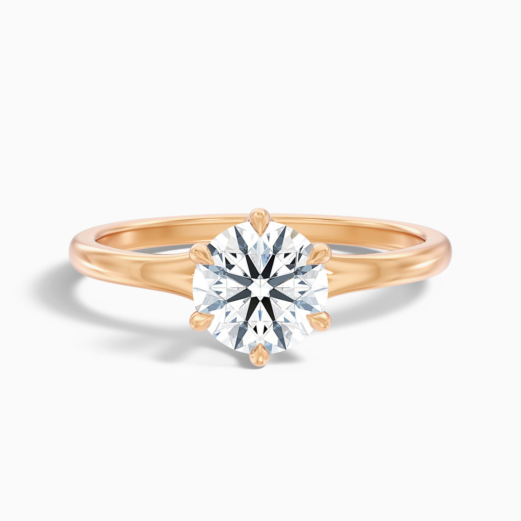 June 3 Carat Round Solitaire Moissanite Diamond Ring in 10k Rose Gold