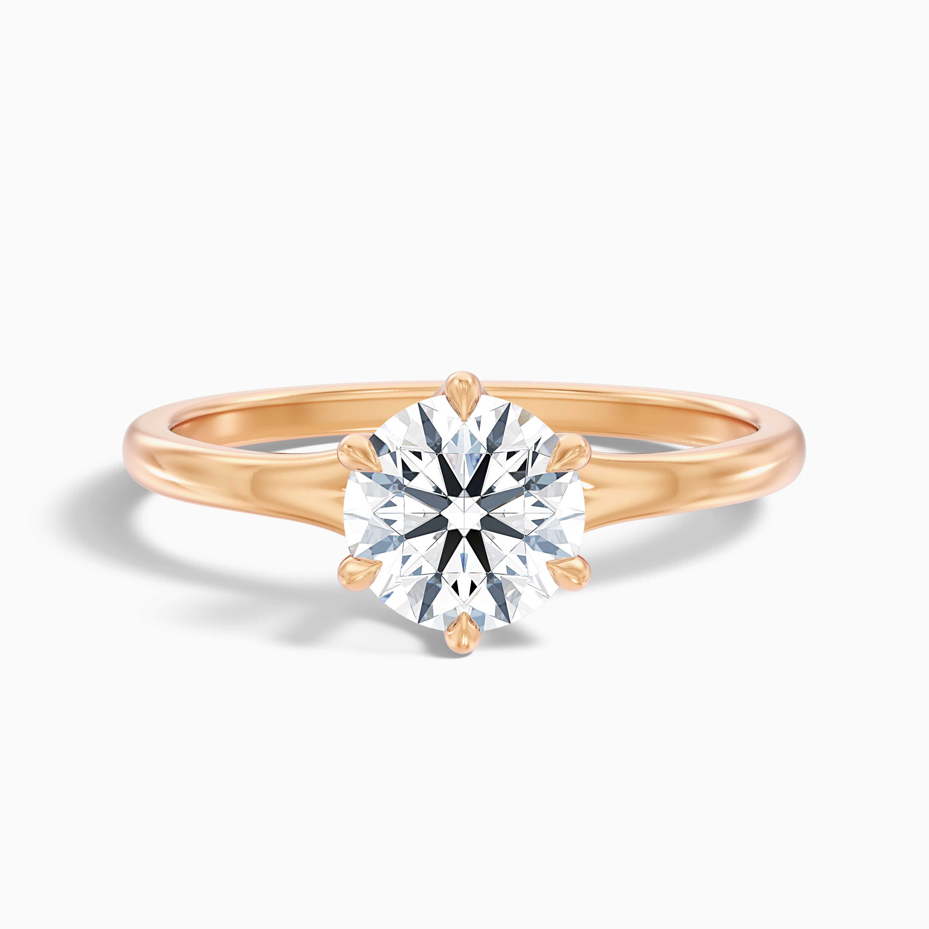 June 2 Carat Round Solitaire Moissanite Diamond Ring in 10k White Gold
