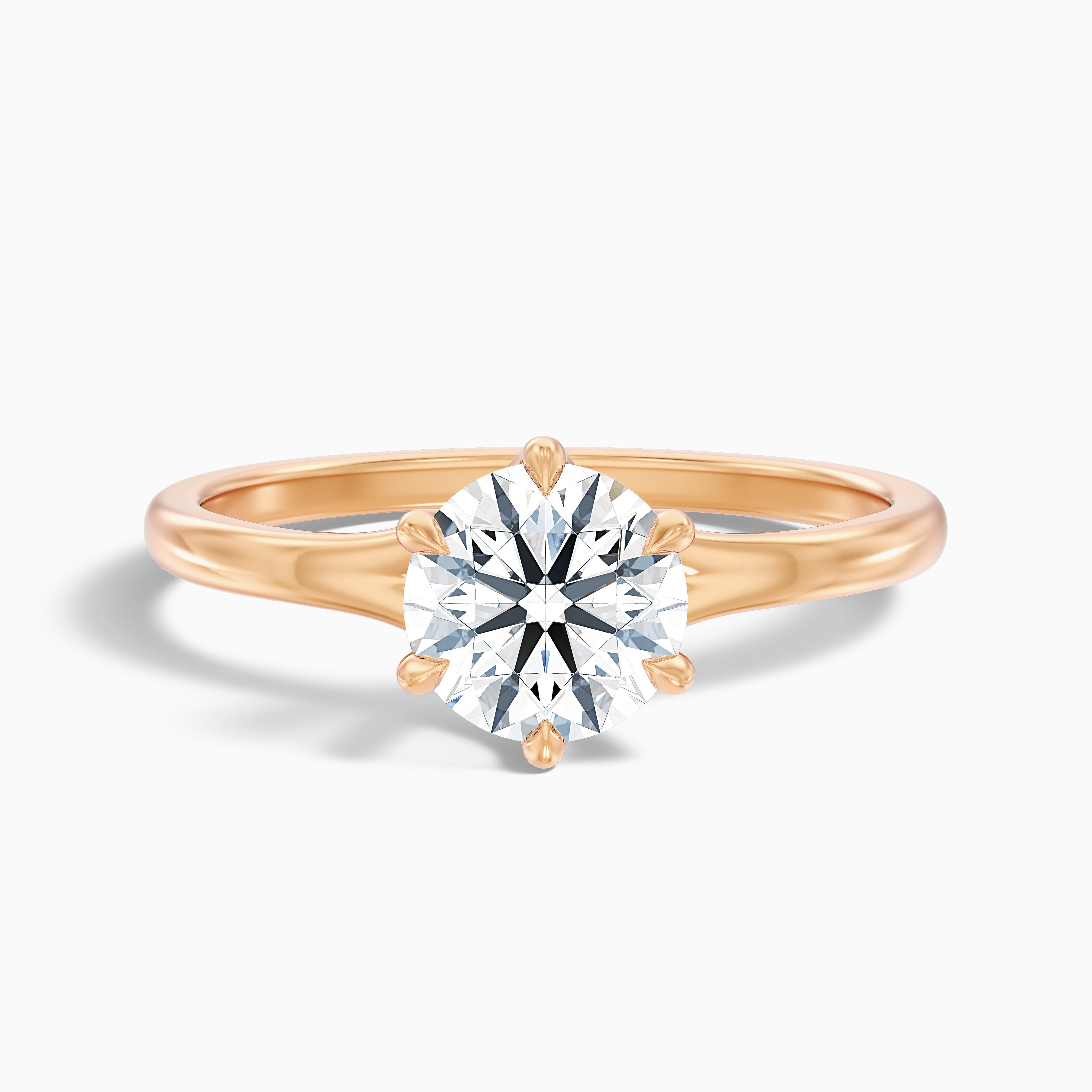 June 5 Carat Round Solitaire Moissanite Diamond Ring in 10k White Gold