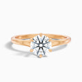 June 4 Carat Round Solitaire Moissanite Diamond Ring in 14k Rose Gold