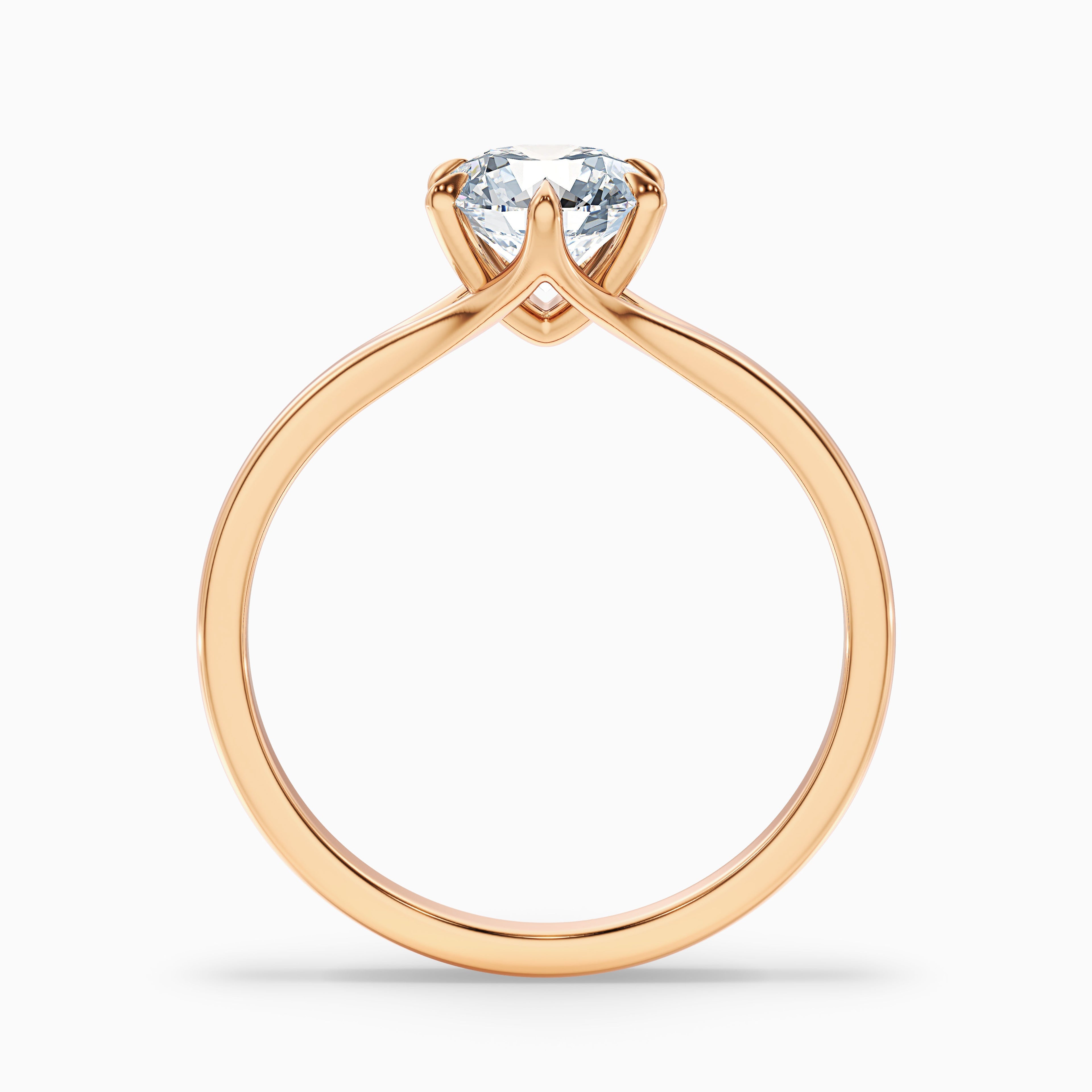 June 2.5 Carat Round Solitaire Moissanite Diamond Ring in Platinum