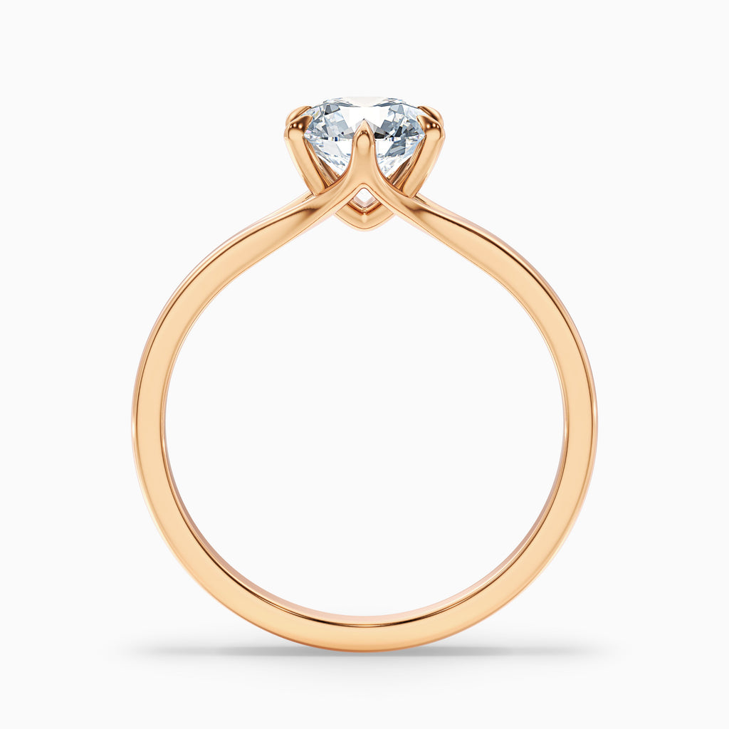 June 3 Carat Round Solitaire Moissanite Diamond Ring in 14k White Gold