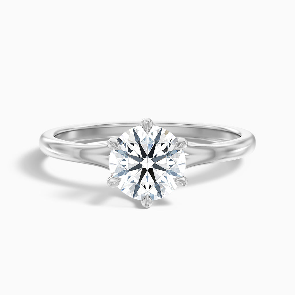 June 3.5 Carat Round Solitaire Moissanite Diamond Ring in 10k White Gold