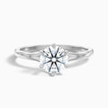 June 2.5 Carat Round Solitaire Moissanite Diamond Ring in 18k White Gold
