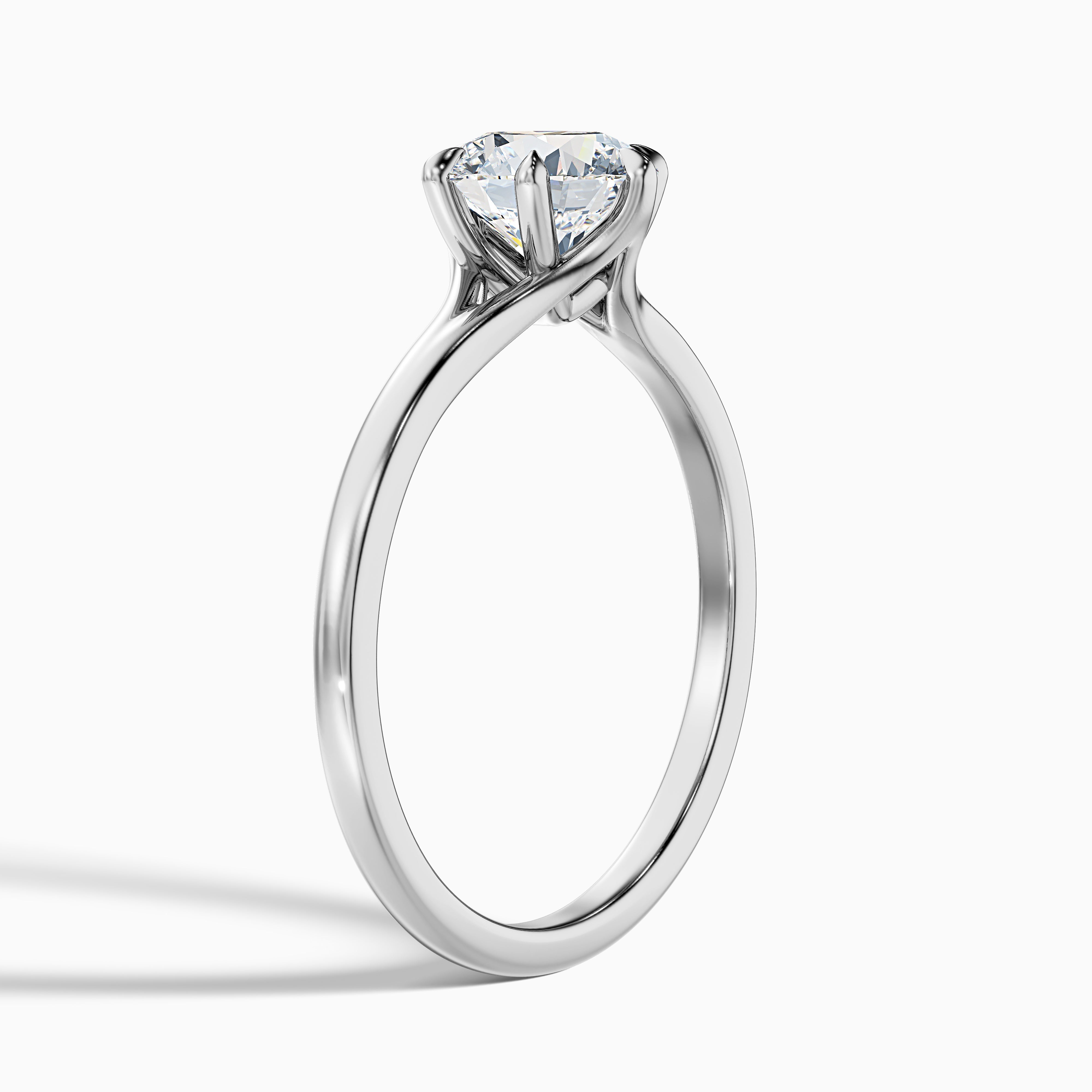 June 1.5 Carat Round Solitaire Moissanite Diamond Ring in 18k Yellow Gold