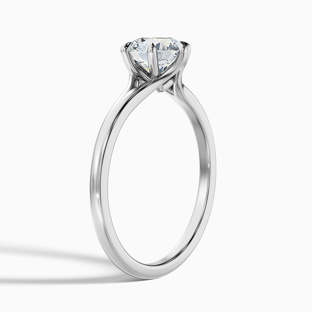 June 1.5 Carat Round Solitaire Moissanite Diamond Ring in 14k Yellow Gold