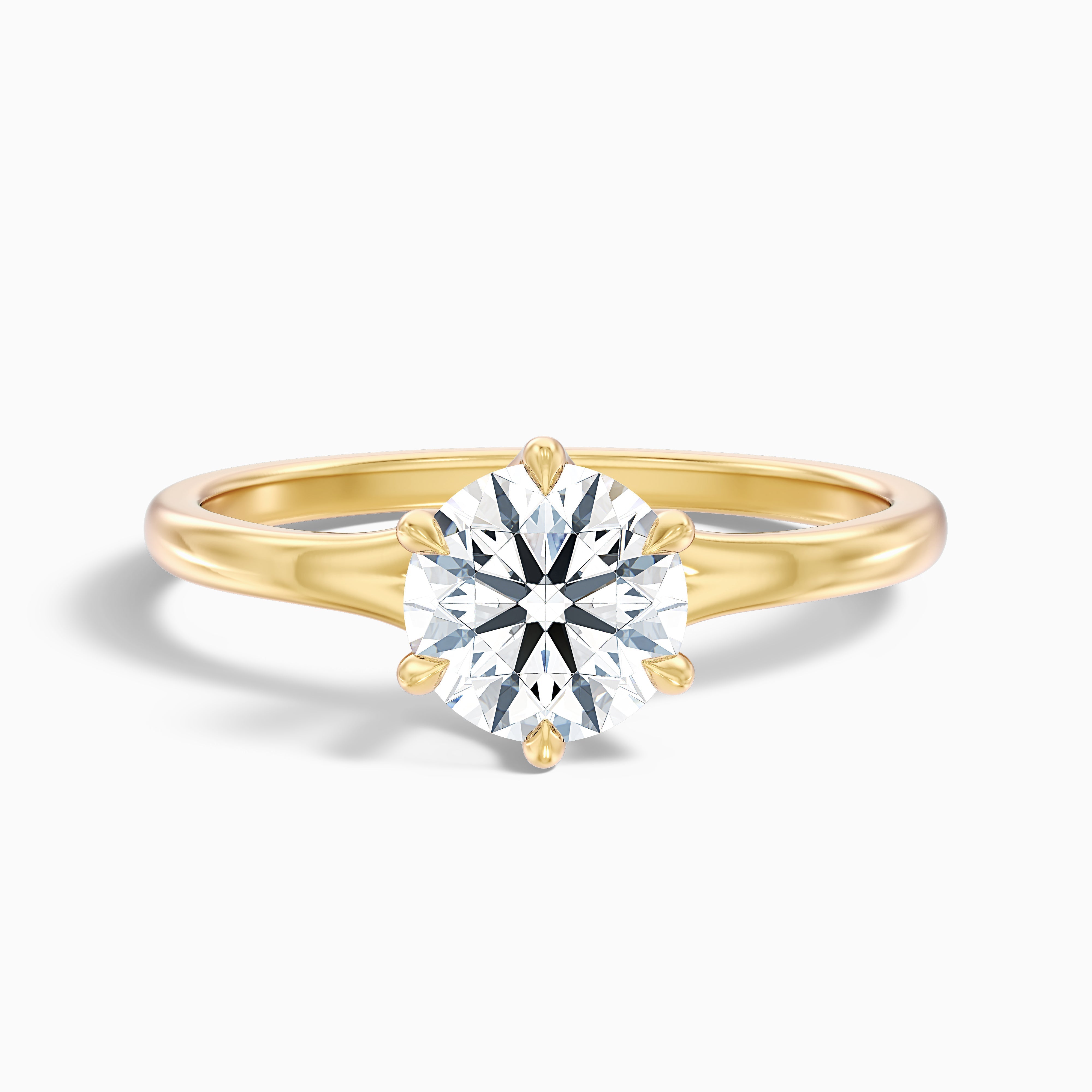 June 4 Carat Round Solitaire Moissanite Diamond Ring in 14k White Gold