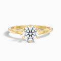 June 4 Carat Round Solitaire Moissanite Diamond Ring in 14k Yellow Gold