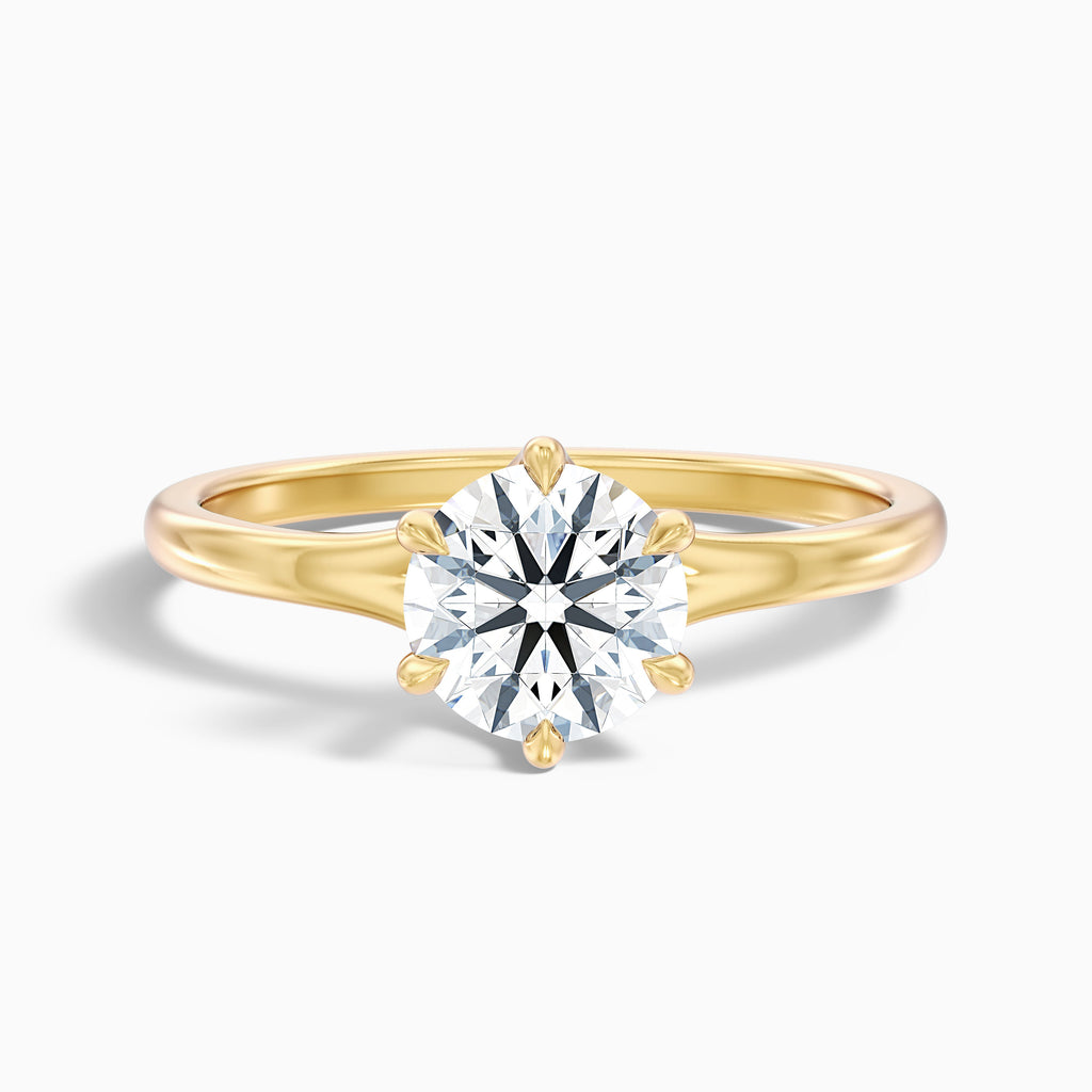 June 3 Carat Round Solitaire Moissanite Diamond Ring in 14k White Gold