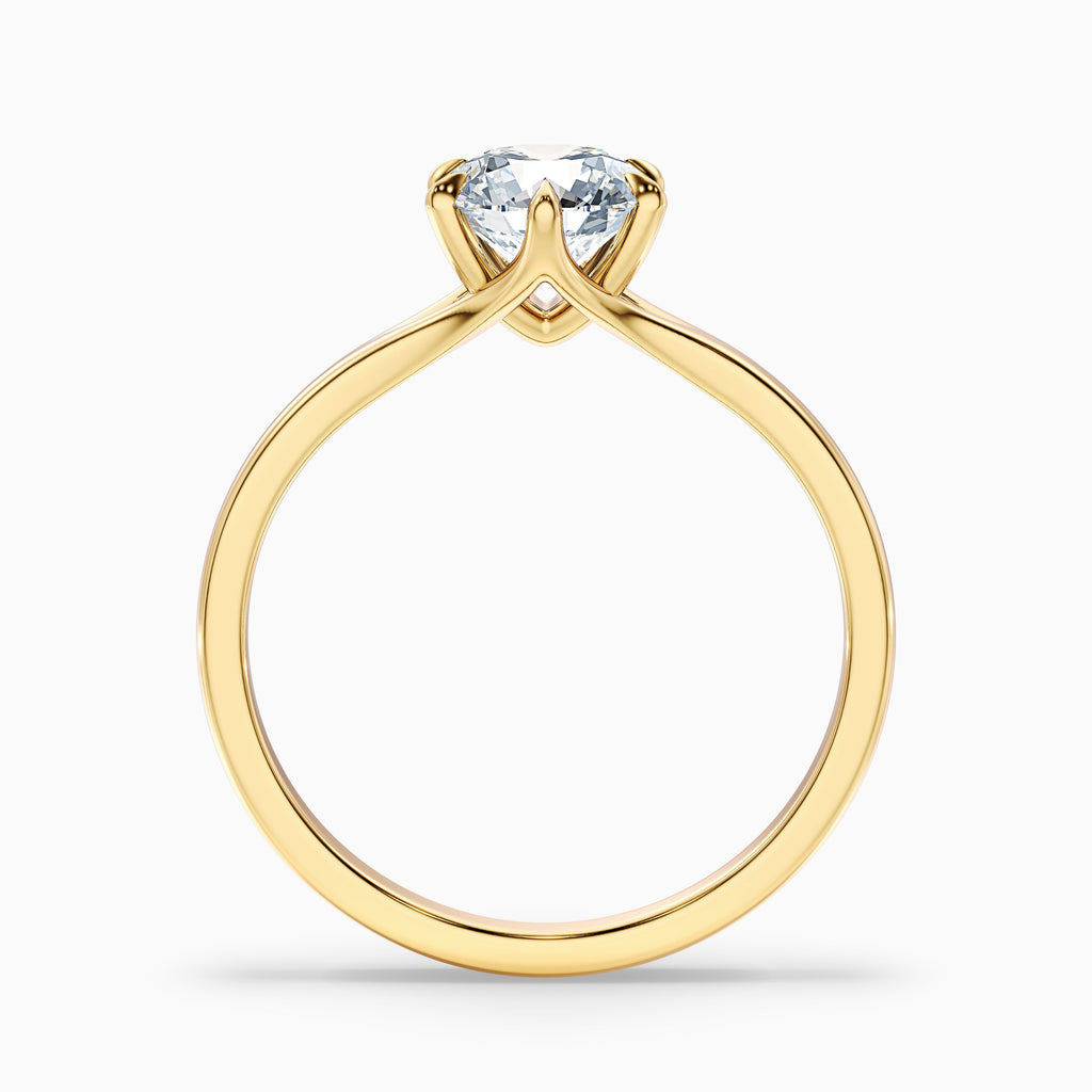 June 4 Carat Round Solitaire Moissanite Diamond Ring in 10k Rose Gold
