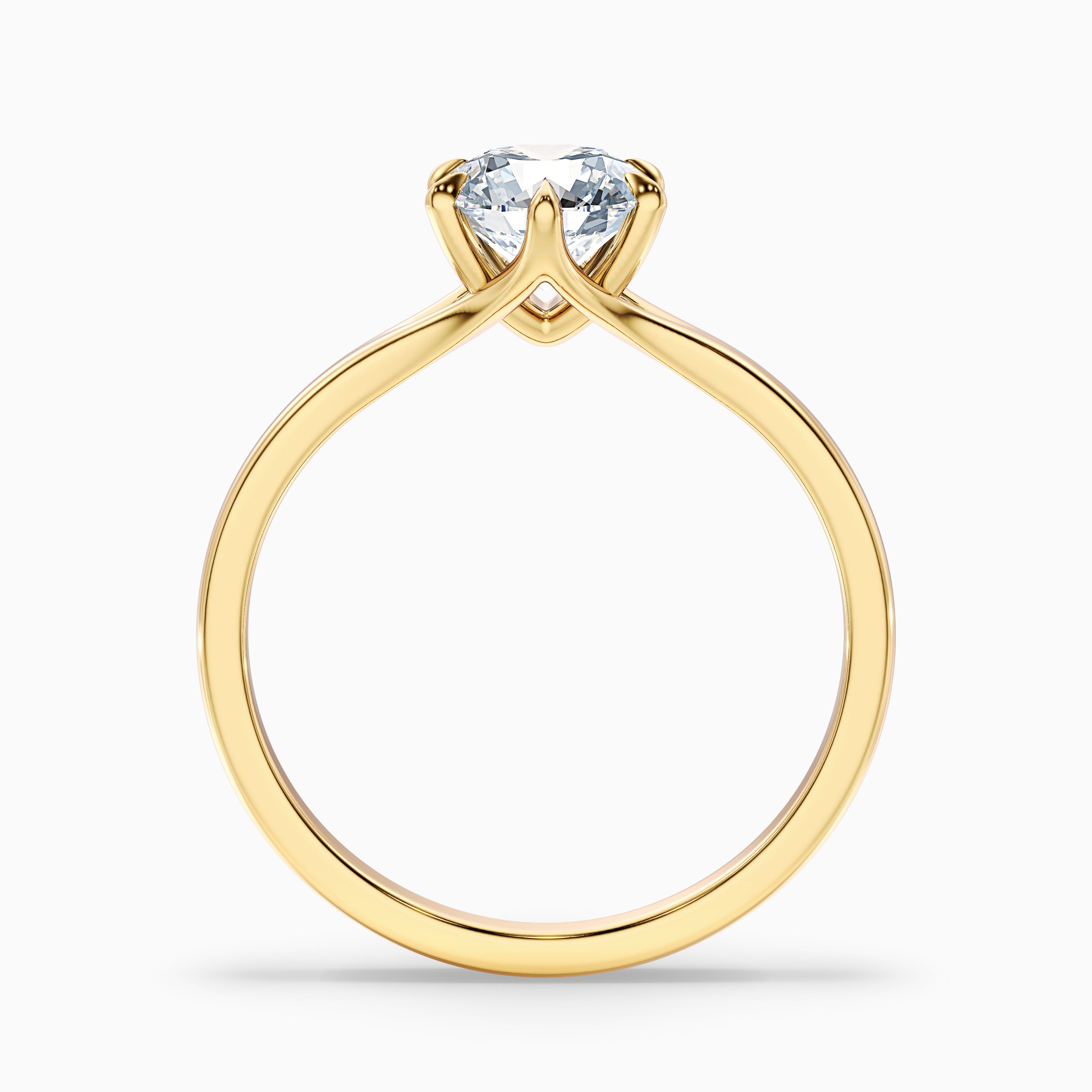 June 5 Carat Round Solitaire Moissanite Diamond Ring in Platinum