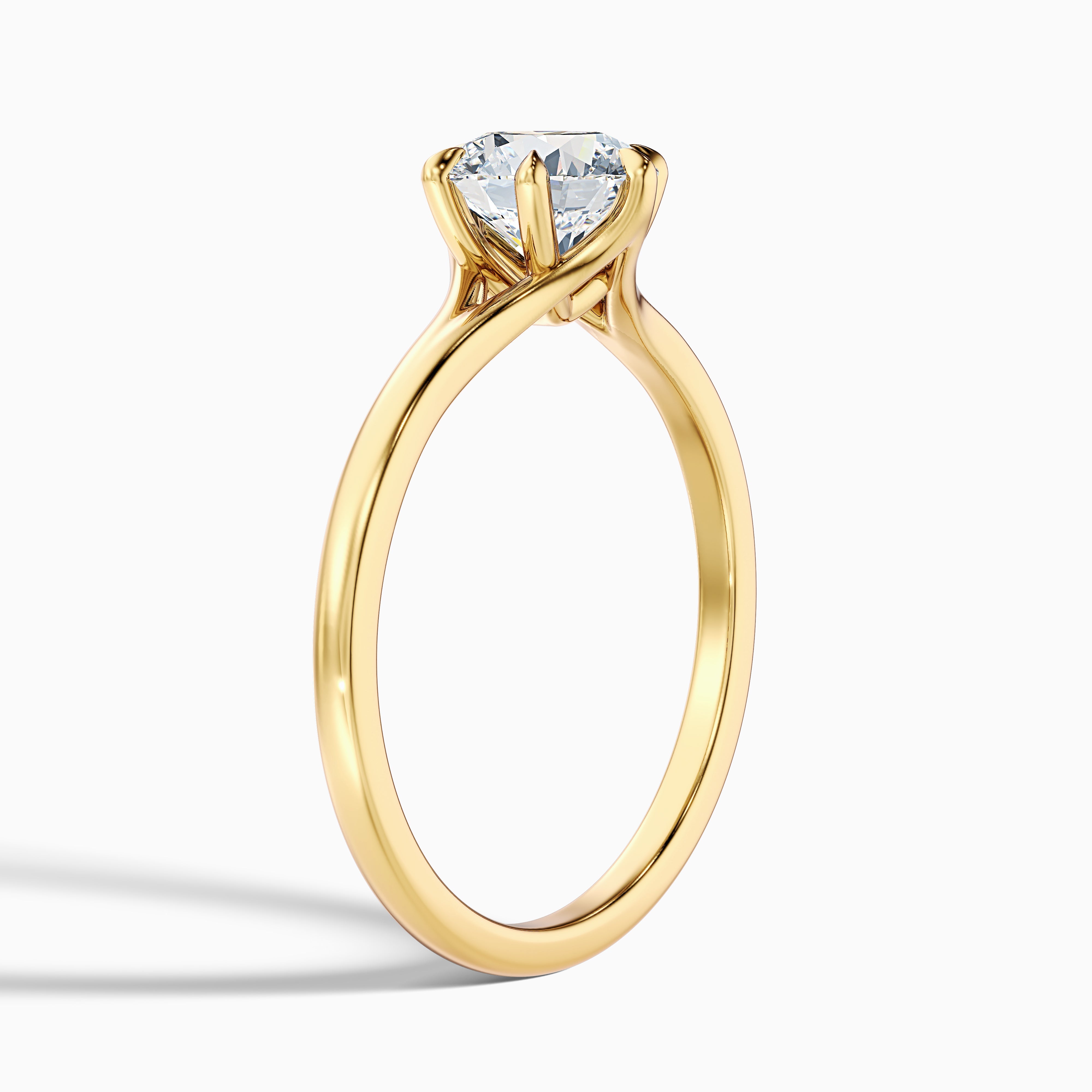 June 5 Carat Round Solitaire Moissanite Diamond Ring in 10k White Gold