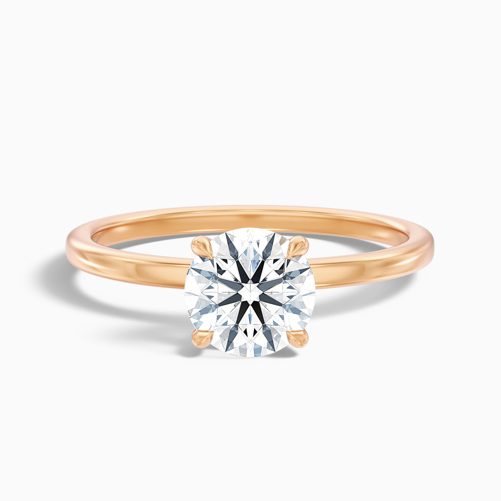 Jany 2.5 Carat Round Cut Solitaire Moissanite Diamond Ring in 10k Rose Gold