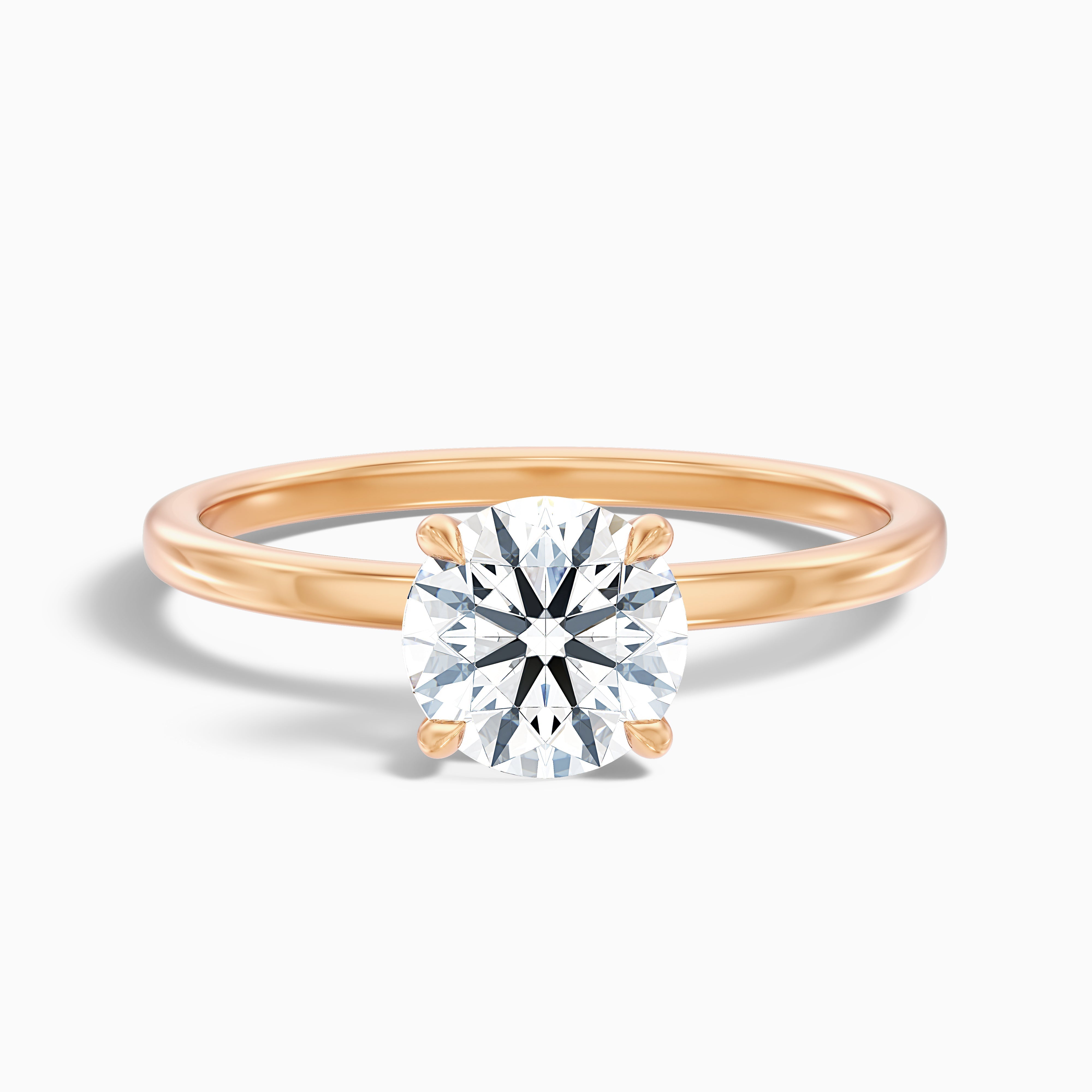 Jany 3.5 Carat Round Cut Solitaire Moissanite Diamond Ring in 18k Rose Gold