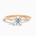 Jany 1.5 Carat Round Cut Solitaire Moissanite Diamond Ring in 18k Rose Gold