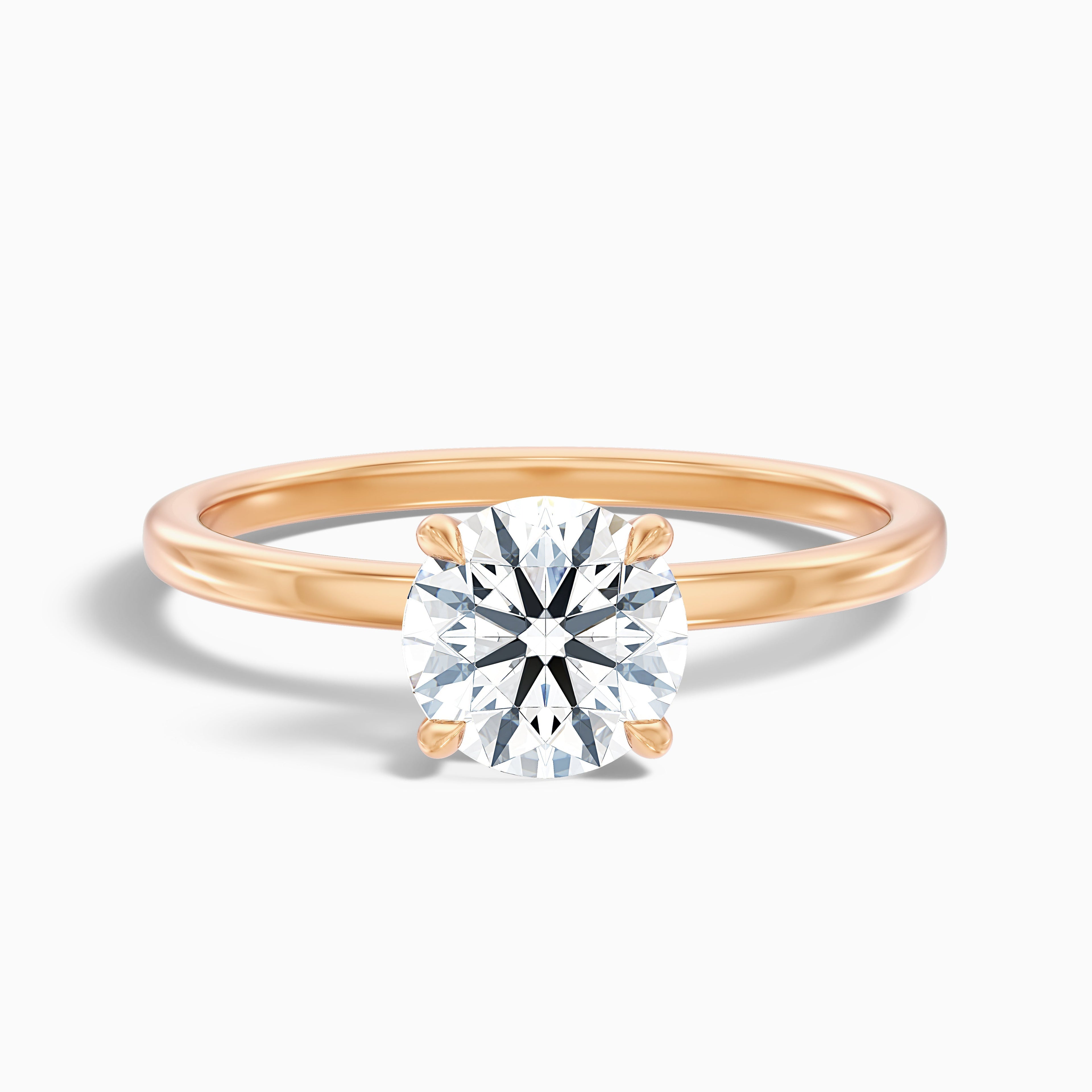Jany 3 Carat Round Cut Solitaire Moissanite Diamond Ring in 14k White Gold