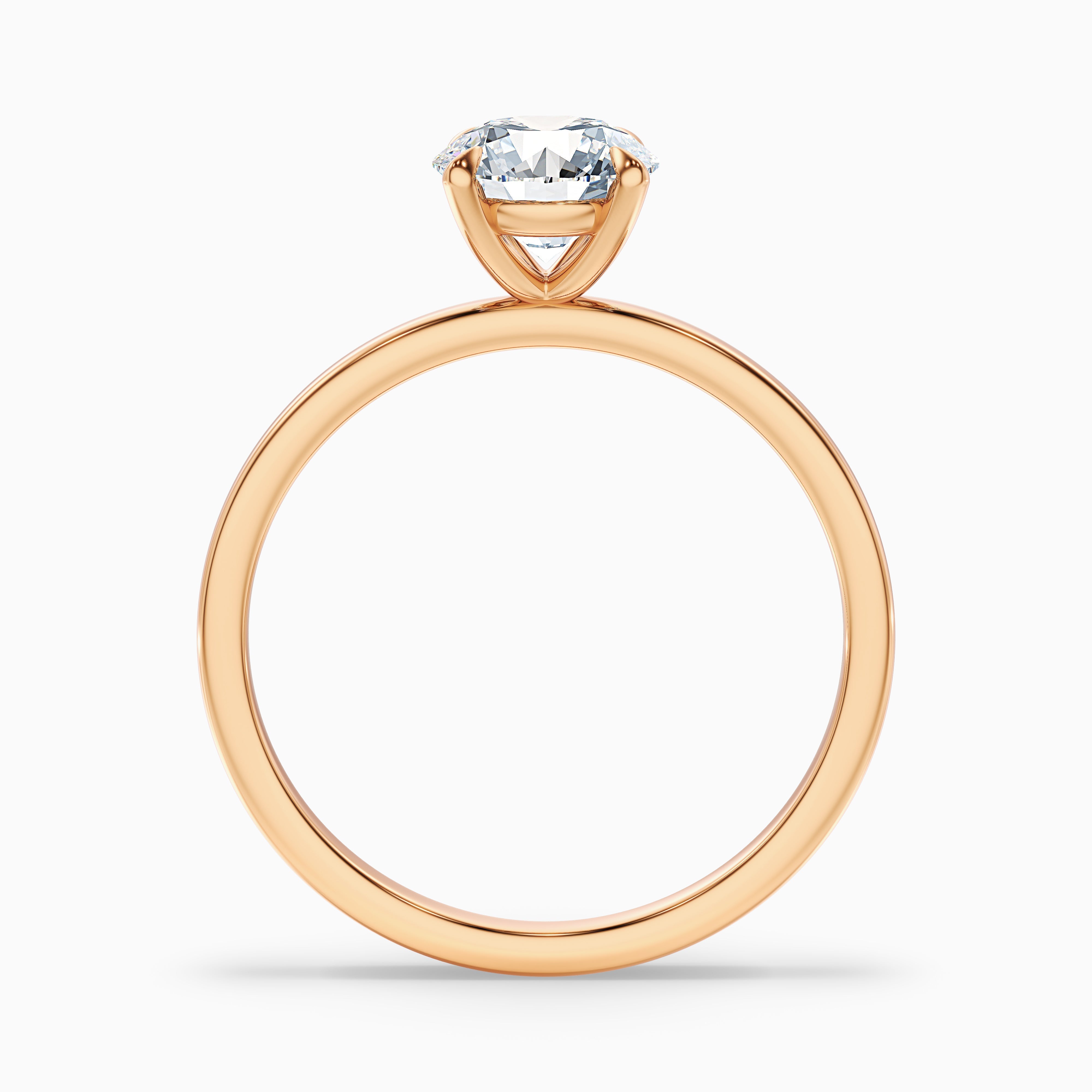 Jany 1 Carat Round Cut Solitaire Moissanite Diamond Ring in 14k Rose Gold