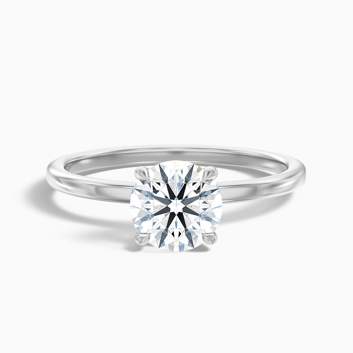 Jany 2 Carat Round Cut Solitaire Moissanite Diamond Ring in 10k Yellow Gold