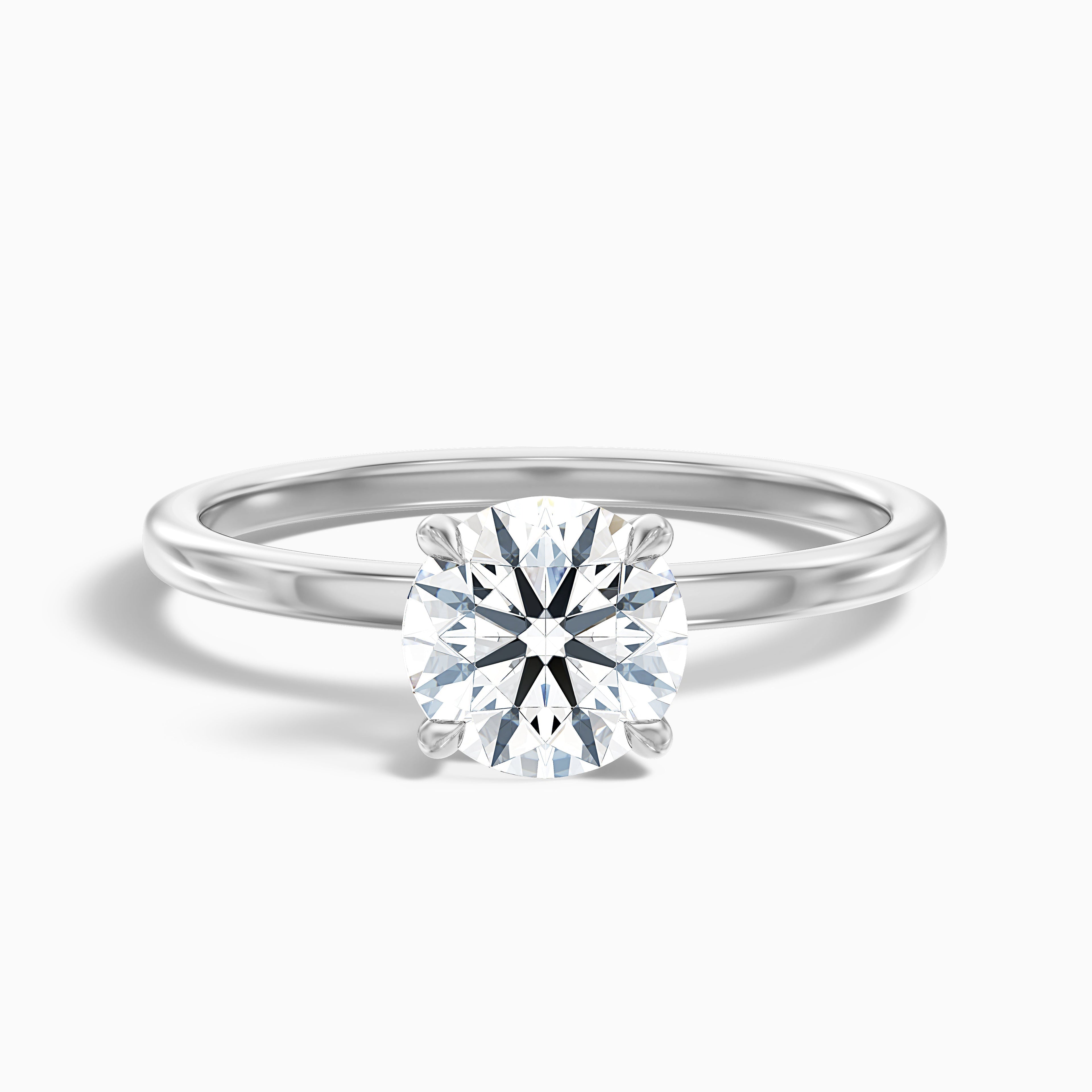 Jany 4.5 Carat Round Cut Solitaire Moissanite Diamond Ring in 14k Rose Gold
