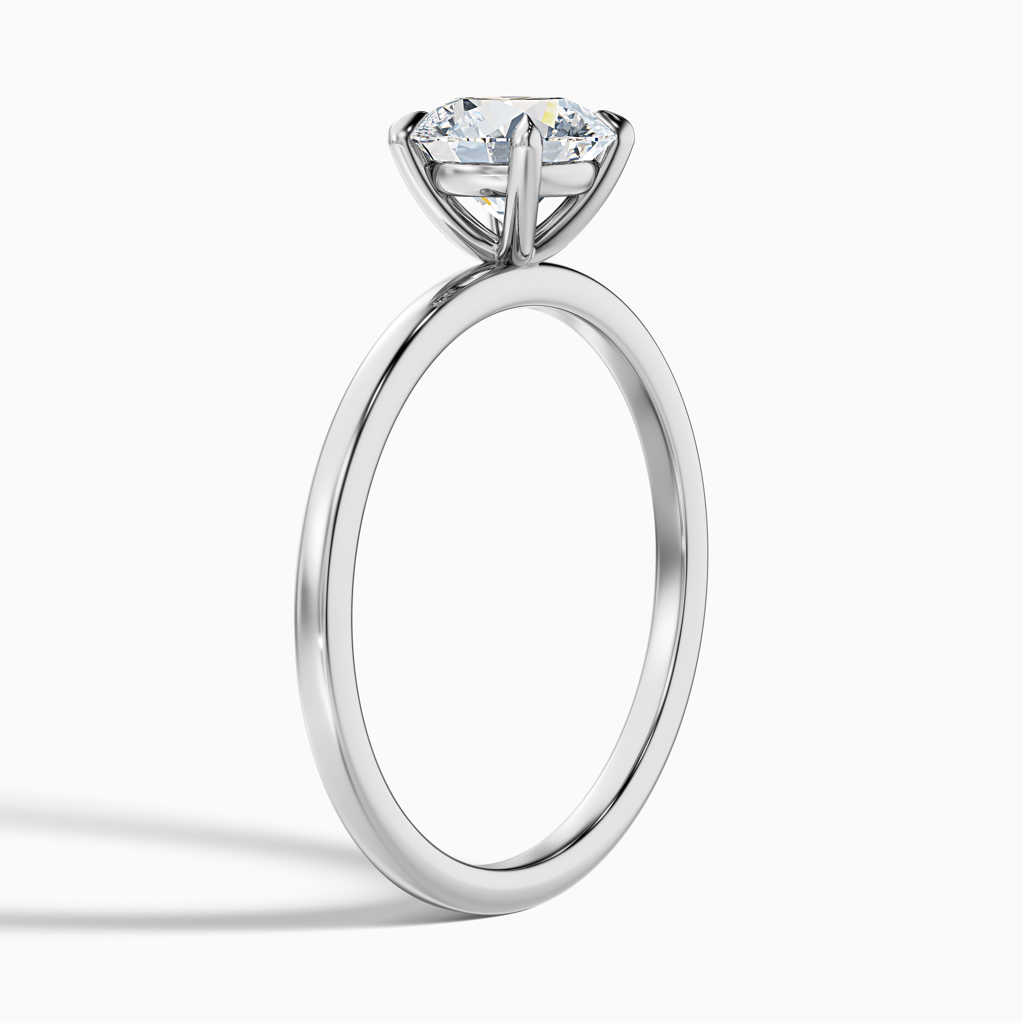 Jany 2 Carat Round Cut Solitaire Moissanite Diamond Ring in 18k White Gold