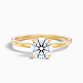 Jany 5 Carat Round Cut Solitaire Moissanite Diamond Ring in 14k Yellow Gold