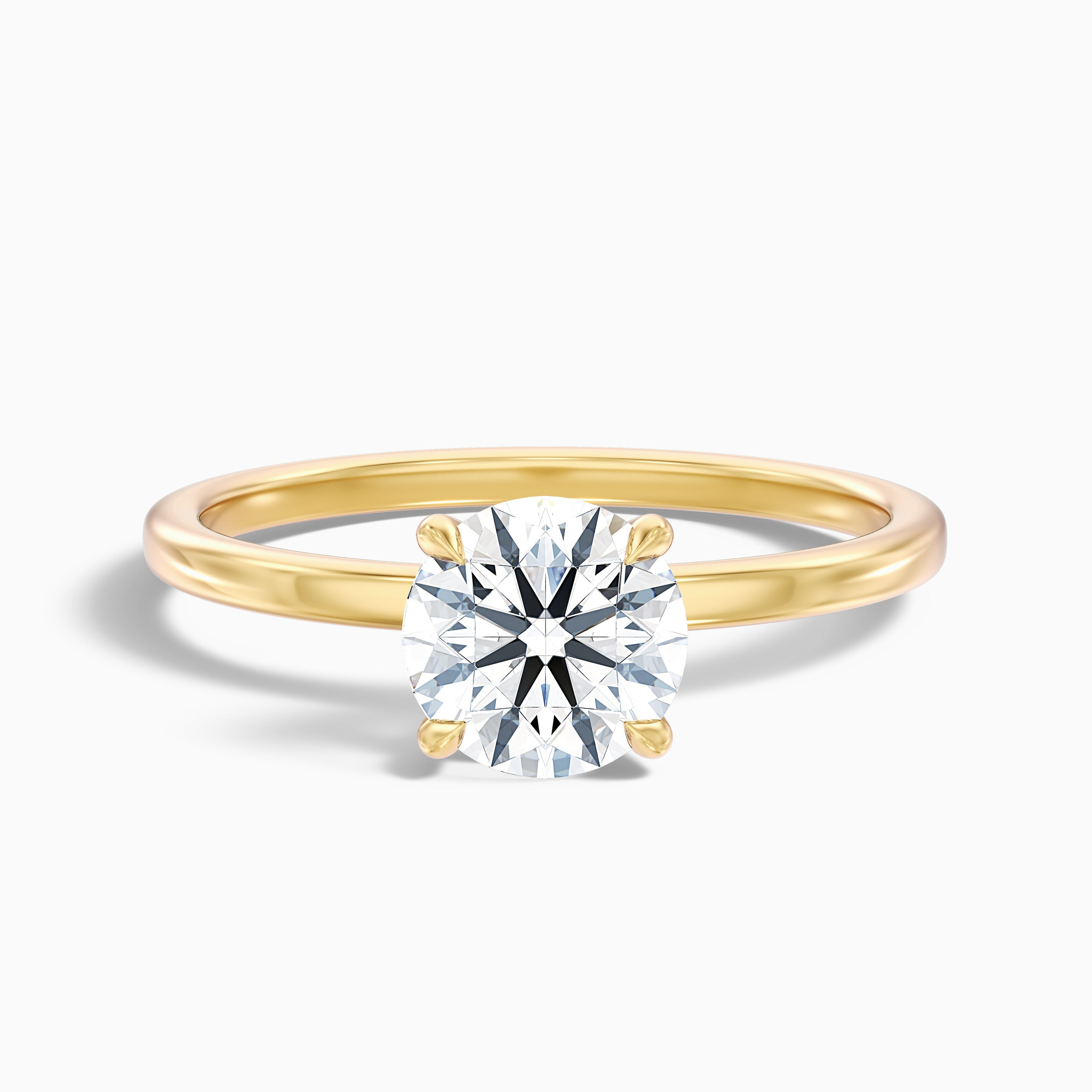 Jany 4.5 Carat Round Cut Solitaire Moissanite Diamond Ring in 14k Rose Gold
