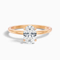 Jade 5 Carat Oval Cut Solitaire Moissanite Diamond Ring in 10k Rose Gold