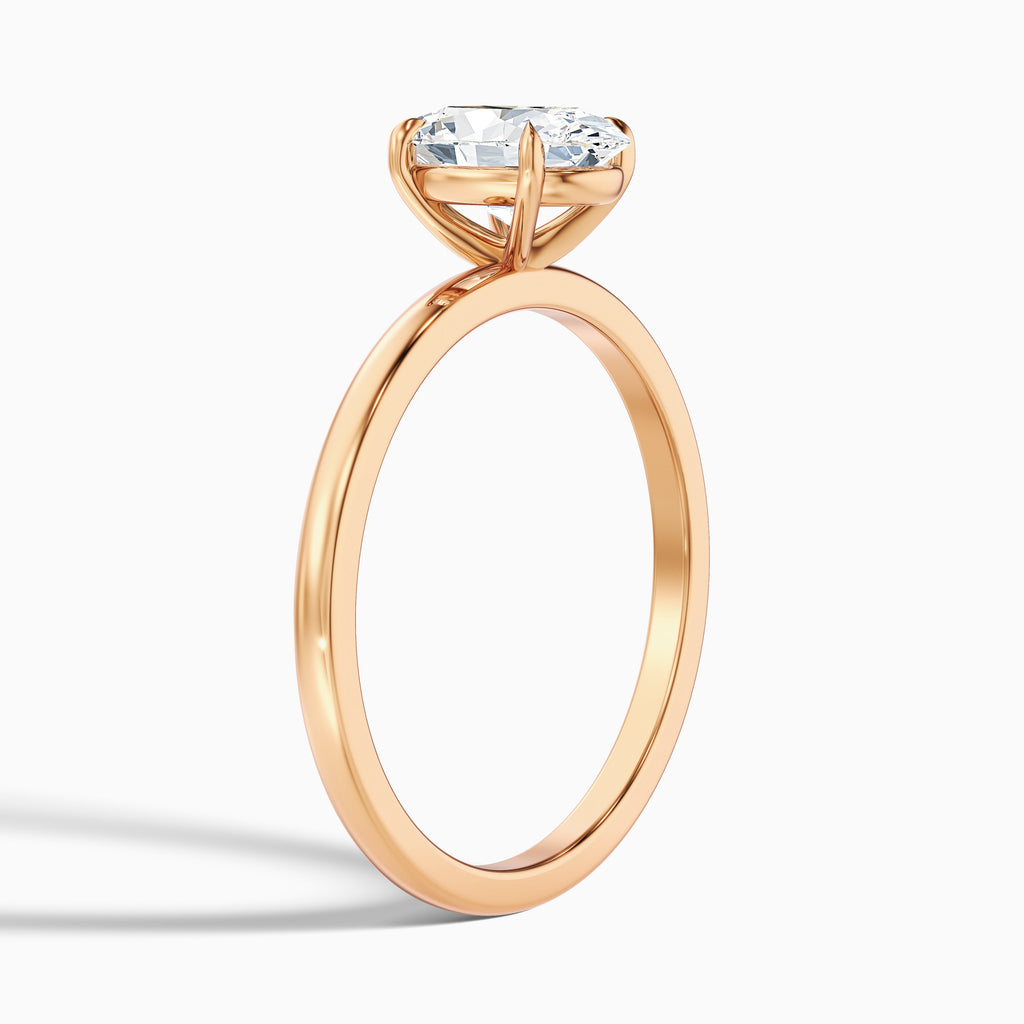 Jade 5.5 Carat Oval Cut Solitaire Moissanite Diamond Ring in 10k Rose Gold